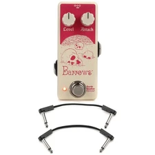 EarthQuaker Devices Barrows Fuzz Pedal with EBS Flat Patch Cables - White