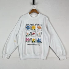 Vintage 90s Raglan Mt. Rainier Ntl Park Wildflower Men’s XL Tultex Crewneck USA