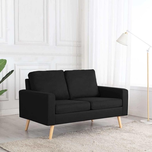 2-Sitzer-Sofa Schwarz Stoff-image