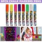 Liquid Chalk Marker Pens for Blackboard LED Glass Plastic Windows Pen 8Pcs
