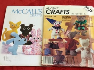 Stuffed Toy Patterns McCall’s Marti Mitchell McBear & Clothes, Cat - Dog - Bunny