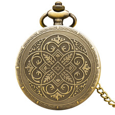 Retro Bronze Steampunk Flip-Top Quartz Pocket Watch Necklace: Student Gift Idea