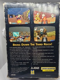 WOLFENSTEIN 3D Atari Jaguar Cart, Manual, White insert, Overlay J9028 CIB
