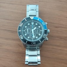 SEIKO SSC781P1 Prospex Diver Chronograph Watch 200m Solar Black Dial Blue Bezel