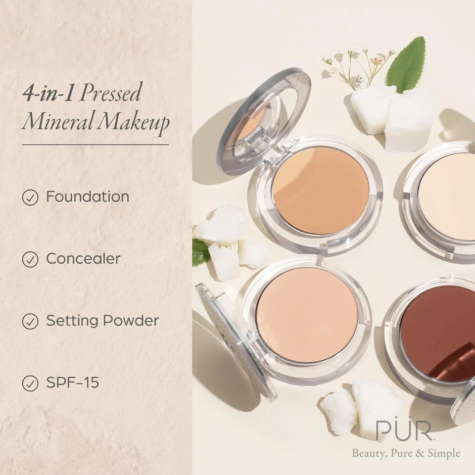 4-in-1 Mineral Makeup Powder Foundation with SPF 15 - Buildable Coverage - Image 2 of 4