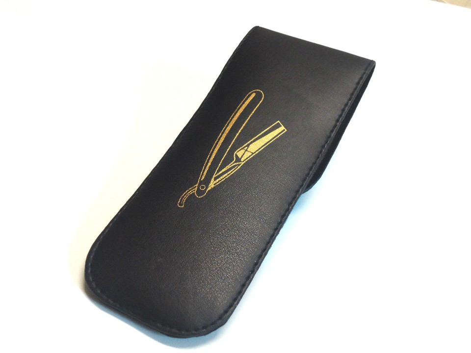 Barber Pouch Razor 2PCS HIGH QUALITY CLASSIC BARBERS LEATHER POUCH CASE FOR STRAIGHT ...