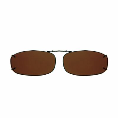 Solar Shield Clip-On Polarized Sunglasses, 48 REC 4 - BROWN