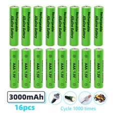16Pcs 1.5V AAA Rechargeable Batteries 3000mAh Alkaline Battery for LED Light US