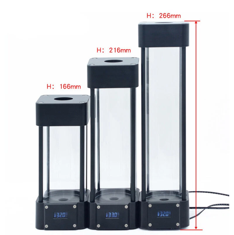 Square Reservoir Water PC Cooling Tank Reservoir 3 Sizes w/Thermometer 2025 NEW - Image 2 of 4