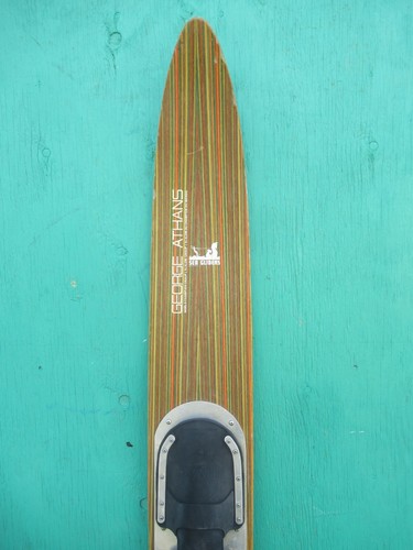 VINTAGE Wooden Single Water Ski Waterski 68" Long Sign SEA GLIDER GEORGE ATHANS - Picture 2 of 4