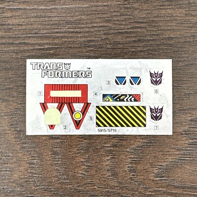 transformers g1 original vintage devastator bonecrusher Partial sticker sheet
