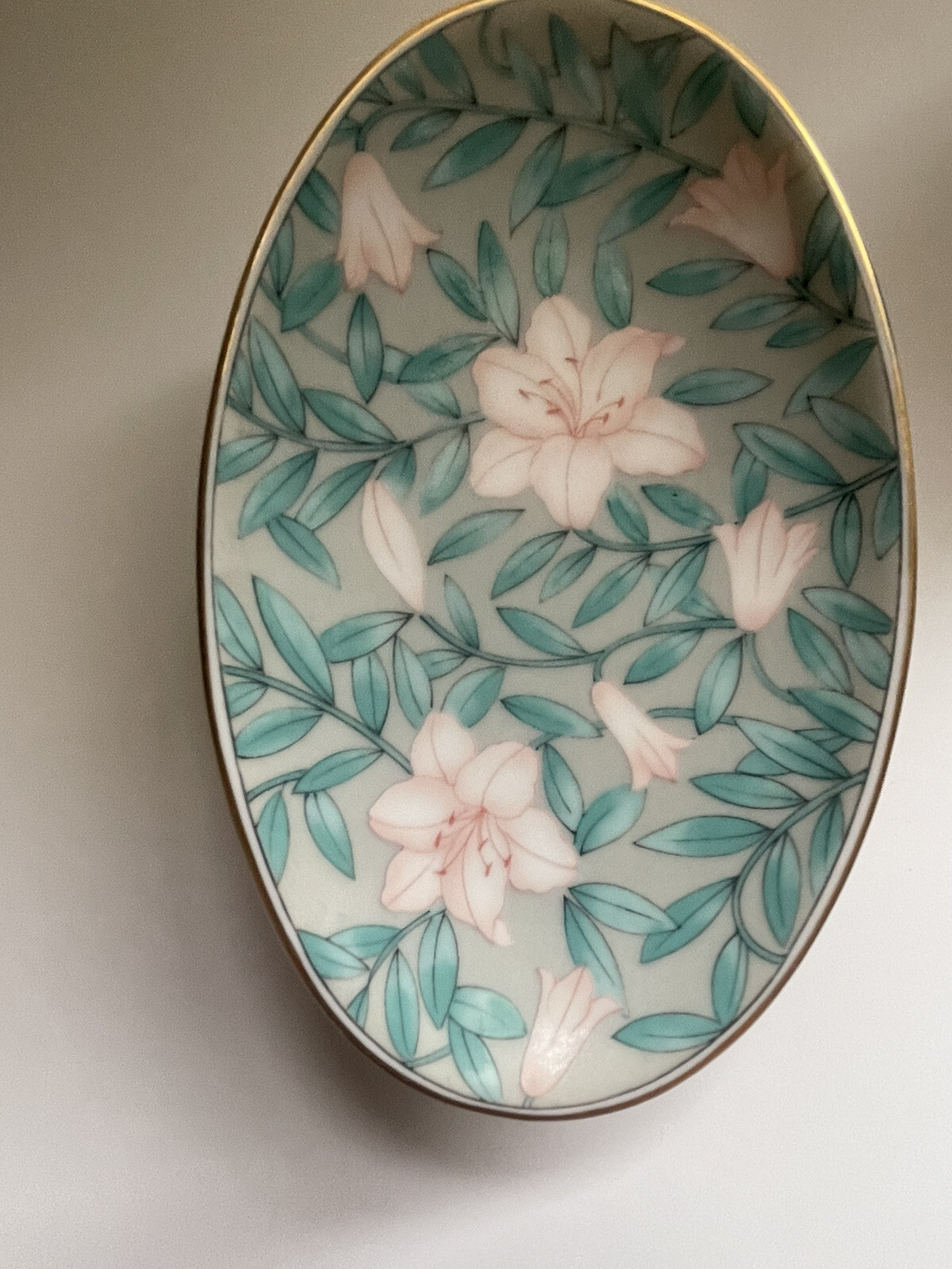 Vintage Otagiri Serenade Porcelain Soap Dish And Cup 2Pc Floral Made In