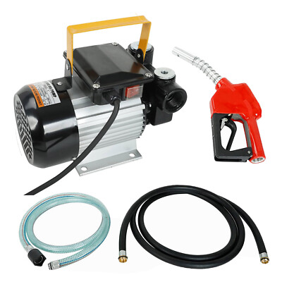 16GPM Commercial Electric Oil Pump Self Priming Transfer Fuel w/Nozzle 110V 550W