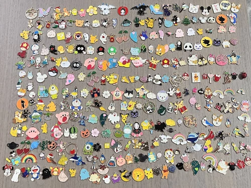 lot 100Pcs cartoon anime mix Charm bracelet necklace Pendants DIY Jewelry Making