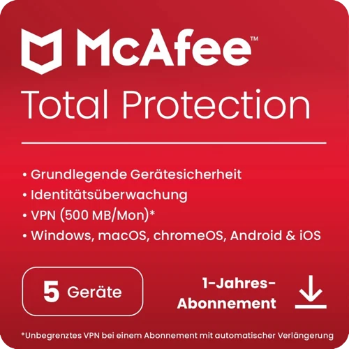 McAfee Total Protection inkl. VPN|1-10 Geräte| 1 o. 2 Jahre |Download|eMail|ESD