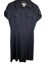 Nine West Women's Dress Size 8 Short Sleeve Casual Formal Black