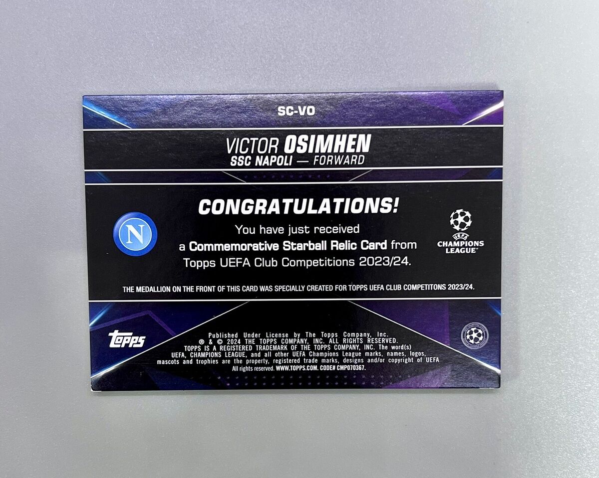 2023-24 Topps UEFA Victor Osimhen Commemorative Starball 2023-24 Topps UEFA Victor Osimhen Commemorative Starball