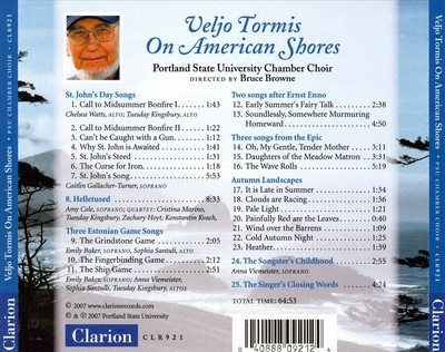 VELJO TORMIS: ON AMERICAN SHORES NEW CD