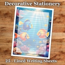 25 Sheets Decorative Paper Letter Writing Paper Color Stationery - Sea Life 034