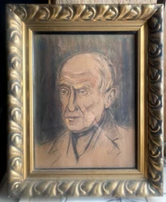 Pastel Man Portrait around 1910 Unreadable Designated Richard .. Frame