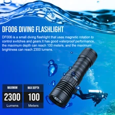 Trustfire 2300LM Diving Light 100M Waterproof Scuba Flashlight for Photography L