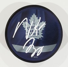 NICHOLAS ABRUZZESE SIGNED TORONTO MAPLE LEAFS REVERSE RETRO NHL HOCKEY PUCK LOA 