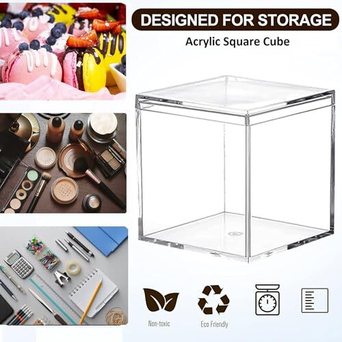 Acrylic Box With Lid Large Clear Acrylic Boxes Transparent Display Square Cube S eBay