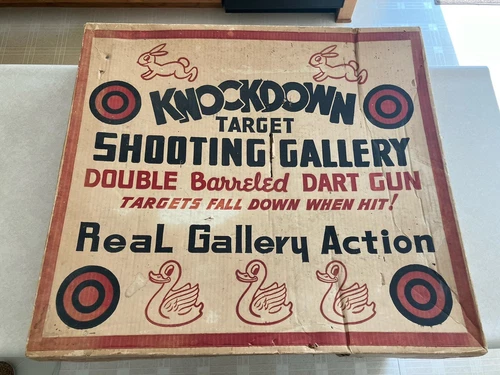 Vintage Marx  Knockdown Target Shooting Gallery With Box Missing Support Legs