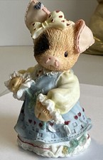 Vintage 95 Enesco This Little Piggy Sow In Love Girl Pig With Flower