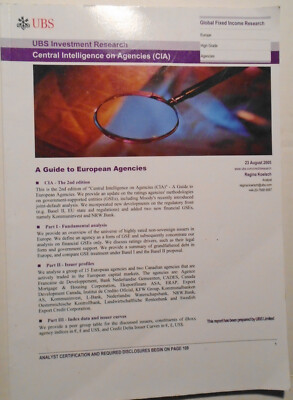 Zentral Intelligence On Agencies ( Cia ) - August 2005, Ubs Investment Research