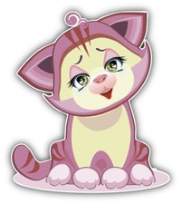 Cute Cartoon Cat Animal Car Bumper Sticker Decal
