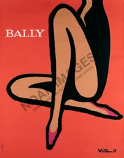 Bally chaussures vintage fashion ad poster 16x20