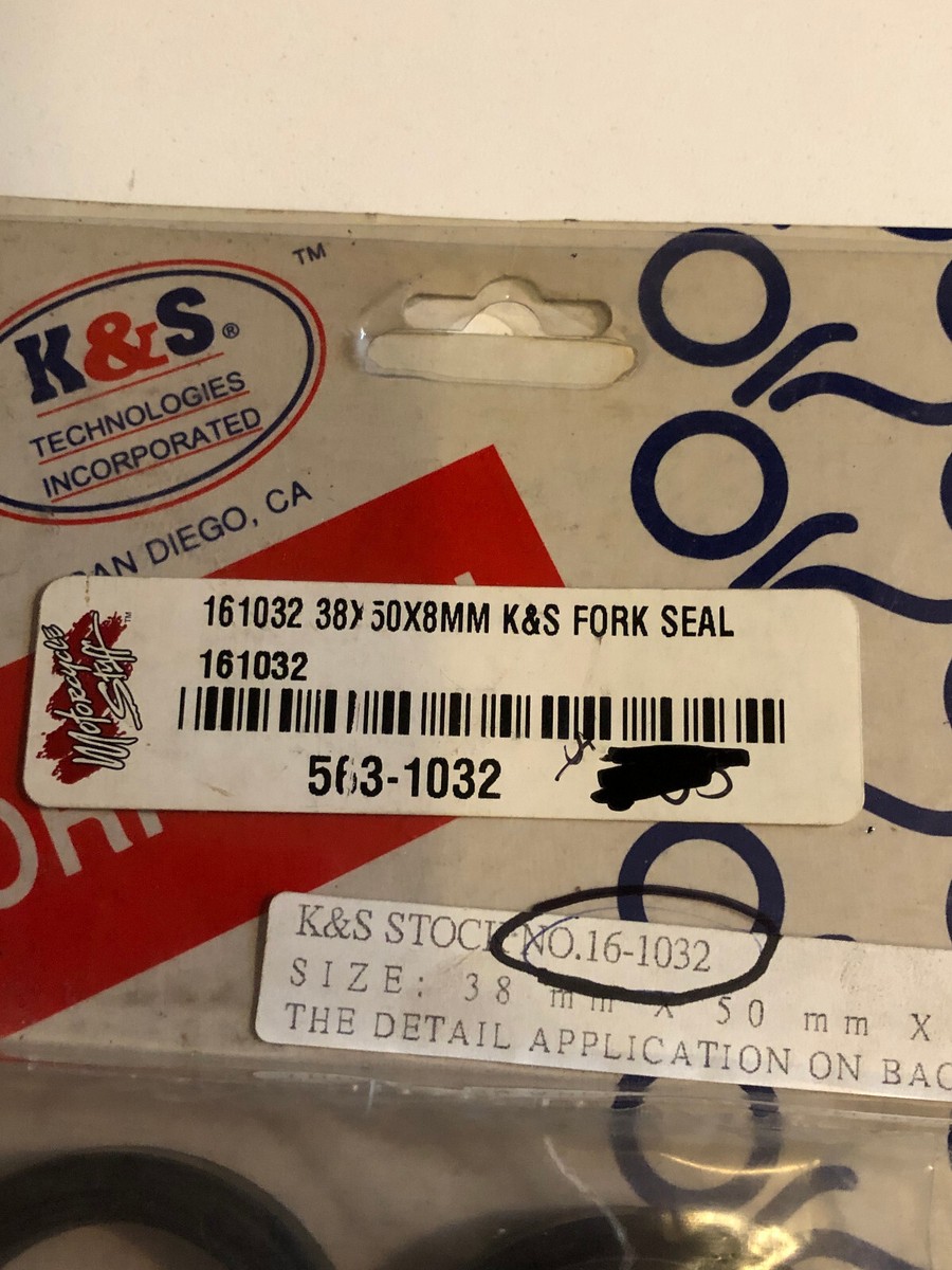 NOS OEM Genuine K&S Fork Seals 38x50x8 P/N 16-1032 NEW | eBay
