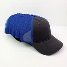 Unbranded Adult OS Gray Blue Adjustable Mesh Back Trucker Cap Hat Lot of 10