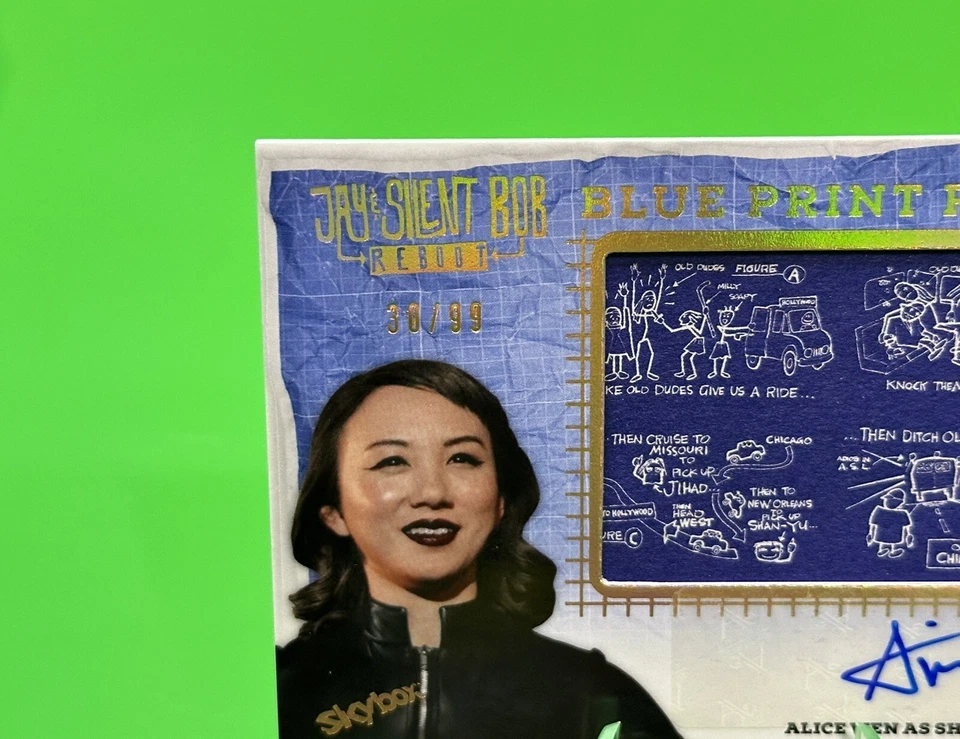 2023 Skybox Jay & Silent Bob Reboot Blue Print Relic Auto Alice Wen As Shan Yu!! - Image 4 of 4