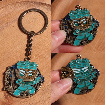 Alloy Mask Rotating Face Changing Keychains For Bags Car Charm Fun Key Holder