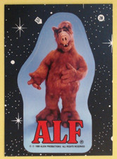 1988 Topps Alf Sticker Card Black Stars Background 28 Alf Full Body unused