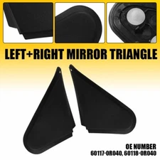 Pair Side Door Wing Mirror Corner Triangle Cover Trim For Toyota RAV4 2013-2018
