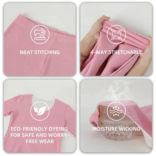 Damen Winter Thermo Unterwäsche Set Nahtlos Warm Lange Unterhosen Oberteil & Unterteil Pyjama - Bild 6 von 10