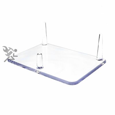 6.25'' Three-Peg Acrylic Display Stand for Fossils, Minerals, Rocks, and Geodes,