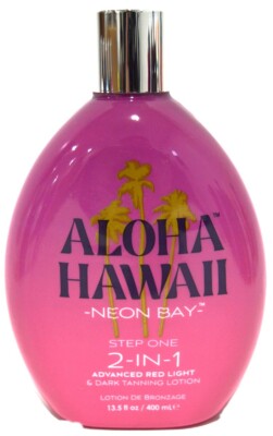 Aloha Hawaii Neon Bay 2 in 1 Tanning Lotion Red Light & Dark Tanning 13.5 oz