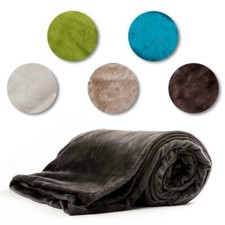 Kuscheldecke Tagesdecke Wohndecke 150 x 200 cm Flanell Decke Wolldecke Plaid Uni