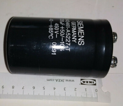 2 X Capacitor 220uF +50/-10% 450V- Siemens B43461-A5227-T -40..+