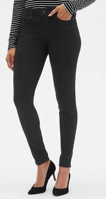 NWT Womens GAP Denim Legging Jeans Mid Rise True Black Jeggings Sculpted  $79 *7Z