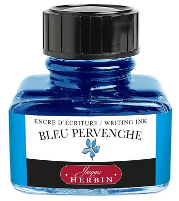 J. Herbin Fountain Pen Ink - 30 ml Bottled - Bleu Pervenche Periwinkle Blue