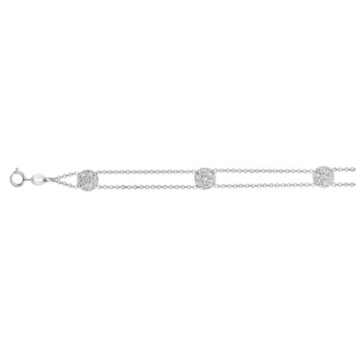 0.75 Carat Natural Diamond Bracelet G SI 14K White Gold 7 inches