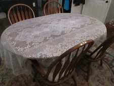 ESSENTIAL HOME Bridal Lace Tablecloth 100 x 58 inches