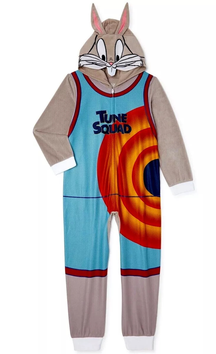 Space Jam Pajamas Union Suit One Piece BUGS BUNNY Costume 4 6 8 10