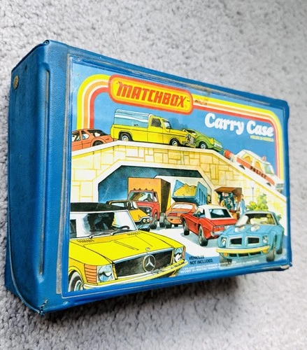 1978 Vintage Matchbox Carry Case Original Blue Trays With 24 Models Diecast Lot