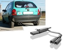  Duplex Sportauspuff Ø60mm Opel Corsa B 2x80 rund mit Abs.